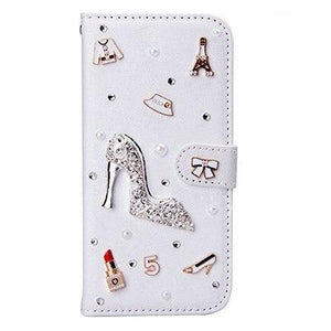 Planet Gates Big Heel / PU leather Diamond Flip Leather Phone Case For Huawei P8 LITE 2017/P9 LITE 2017/Honor 8 lite,Wallet Style Cover With Card Slot
