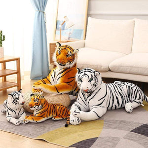 Planet Gates Big Lifelike Tiger Panther Plush Toy Soft Stuffed Animals Simulation White Tiger Jaguar Doll Children Kids Birthday Gift