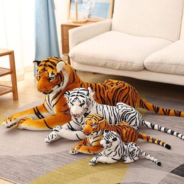 Planet Gates Big Lifelike Tiger Panther Plush Toy Soft Stuffed Animals Simulation White Tiger Jaguar Doll Children Kids Birthday Gift