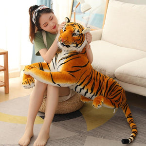 Planet Gates Big Lifelike Tiger Panther Plush Toy Soft Stuffed Animals Simulation White Tiger Jaguar Doll Children Kids Birthday Gift