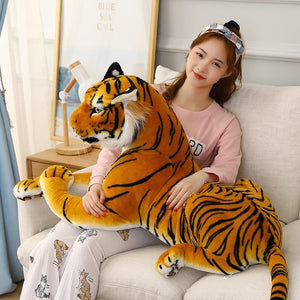 Planet Gates Big Lifelike Tiger Panther Plush Toy Soft Stuffed Animals Simulation White Tiger Jaguar Doll Children Kids Birthday Gift