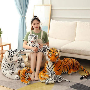 Planet Gates Big Lifelike Tiger Panther Plush Toy Soft Stuffed Animals Simulation White Tiger Jaguar Doll Children Kids Birthday Gift