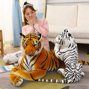 Planet Gates Big Lifelike Tiger Panther Plush Toy Soft Stuffed Animals Simulation White Tiger Jaguar Doll Children Kids Birthday Gift