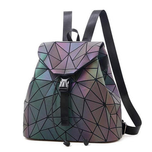 Planet Gates Big Luminous B Women Backpack Diamond Lattice Geometry Quilted School Bag Backpacks For Teenage Girl Luminous School Bags Holographic Mochila