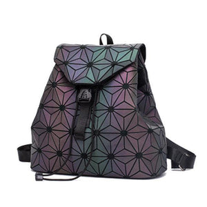 Planet Gates Big Luminous C Women Backpack Diamond Lattice Geometry Quilted School Bag Backpacks For Teenage Girl Luminous School Bags Holographic Mochila