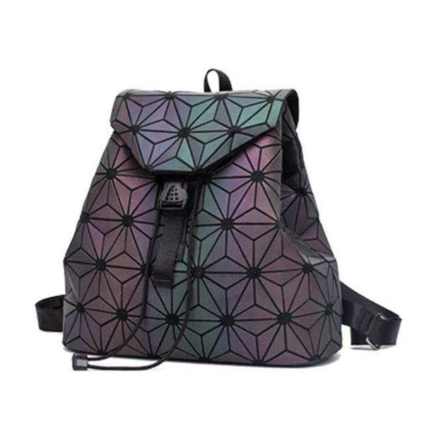 Planet Gates Big Luminous C Women Backpack Diamond Lattice Geometry Quilted School Bag Backpacks For Teenage Girl Luminous School Bags Holographic Mochila