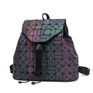 Planet Gates Big Luminous D Women Backpack Diamond Lattice Geometry Quilted School Bag Backpacks For Teenage Girl Luminous School Bags Holographic Mochila