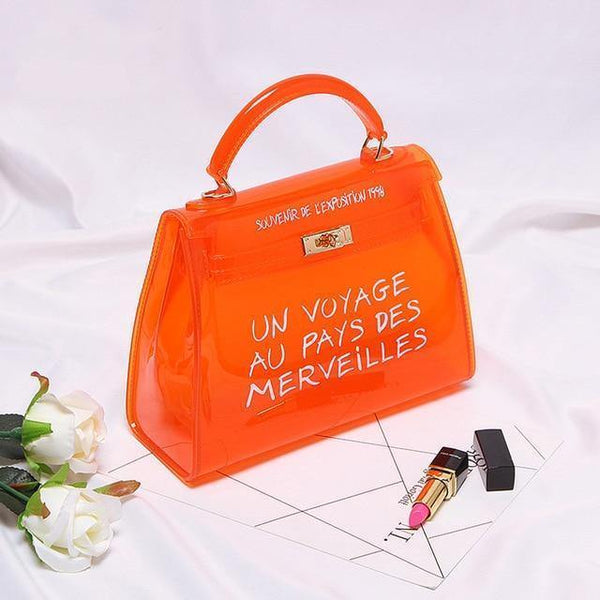 Planet Gates Big orange PVC Shoulder Bags Women Candy Color Women Jelly Bags Purse Solid Color Handbags sac a main femme Crossbody Bag