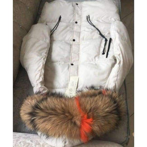Planet Gates big real fur collar 1 / S Winter Jacket Women Raccoon Fur Collar Hooded Thick For Womens Jackets And Coats Winter Parka For Female