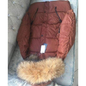 Planet Gates big real fur collar 4 / S Winter Jacket Women Raccoon Fur Collar Hooded Thick For Womens Jackets And Coats Winter Parka For Female