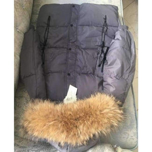 Planet Gates big real fur collar 6 / S Winter Jacket Women Raccoon Fur Collar Hooded Thick For Womens Jackets And Coats Winter Parka For Female