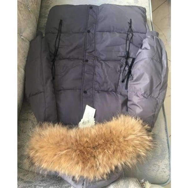 Planet Gates big real fur collar 6 / S Winter Jacket Women Raccoon Fur Collar Hooded Thick For Womens Jackets And Coats Winter Parka For Female
