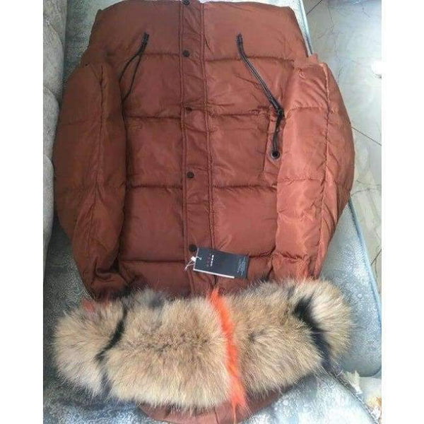 Planet Gates big real fur collar 8 / S Winter Jacket Women Raccoon Fur Collar Hooded Thick For Womens Jackets And Coats Winter Parka For Female