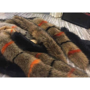 Planet Gates big real fur collar 9 / M Winter Jacket Women Raccoon Fur Collar Hooded Thick For Womens Jackets And Coats Winter Parka For Female