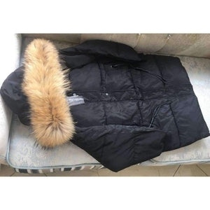 Planet Gates big real fur collar 9 / M Winter Jacket Women Raccoon Fur Collar Hooded Thick For Womens Jackets And Coats Winter Parka For Female