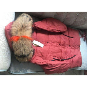 Planet Gates big real fur collar 9 / M Winter Jacket Women Raccoon Fur Collar Hooded Thick For Womens Jackets And Coats Winter Parka For Female