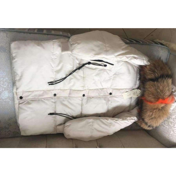 Planet Gates big real fur collar 9 / M Winter Jacket Women Raccoon Fur Collar Hooded Thick For Womens Jackets And Coats Winter Parka For Female