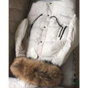 Planet Gates big real fur collar / S Winter Jacket Women Raccoon Fur Collar Hooded Thick For Womens Jackets And Coats Winter Parka For Female