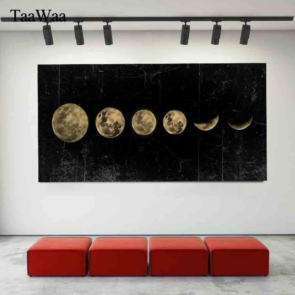 Big Size Eclipse of The Moon Wall Art Picture Minimalist Canvas Poster Print Universe Long Banner Art Painting Home Decor