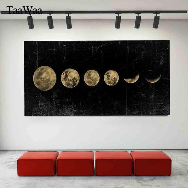 Big Size Eclipse of The Moon Wall Art Picture Minimalist Canvas Poster Print Universe Long Banner Art Painting Home Decor