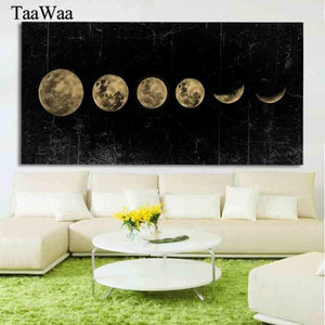 Big Size Eclipse of The Moon Wall Art Picture Minimalist Canvas Poster Print Universe Long Banner Art Painting Home Decor
