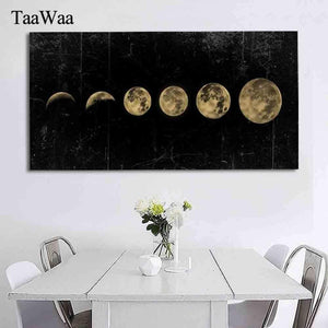 Big Size Eclipse of The Moon Wall Art Picture Minimalist Canvas Poster Print Universe Long Banner Art Painting Home Decor
