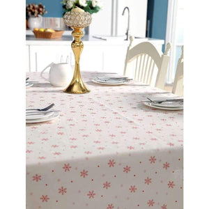 Planet Gates Big Snowflake / 60cm X 60cm Linen Cotton Tablecloth Red Snowflakes Christmas Pattern Table Cloth Wedding Banquet Washable Table Cover Textiles
