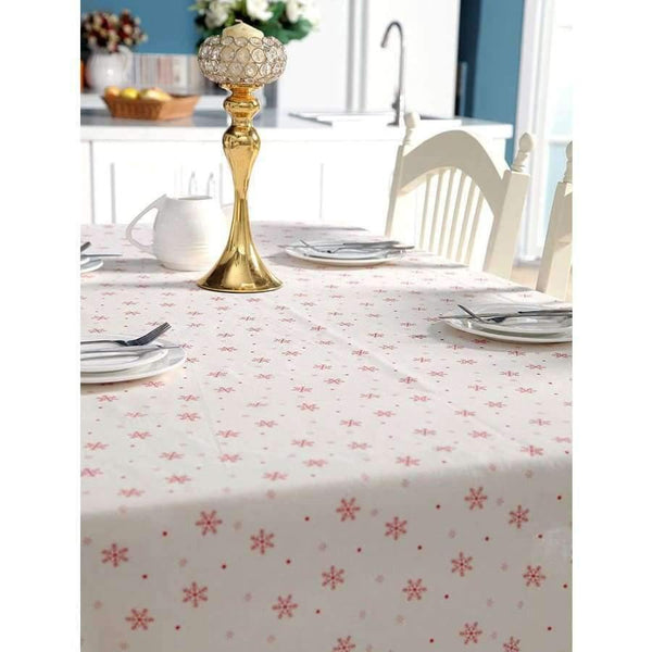 Planet Gates Big Snowflake / 60cm X 60cm Linen Cotton Tablecloth Red Snowflakes Christmas Pattern Table Cloth Wedding Banquet Washable Table Cover Textiles