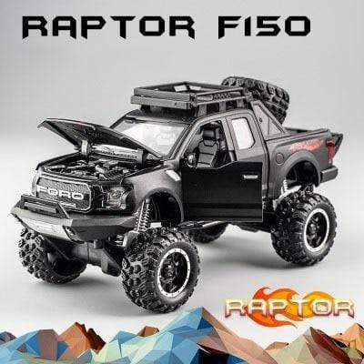 Planet Gates Big wheel Black 1:32 Ford Raptor F150 Big Wheel Alloy Diecast Car Model Car Pull Back Vehicle Collection Children Toy Car Gifts