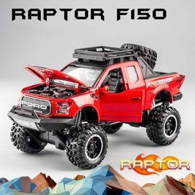 Planet Gates Big wheel Red 1:32 Ford Raptor F150 Big Wheel Alloy Diecast Car Model Car Pull Back Vehicle Collection Children Toy Car Gifts