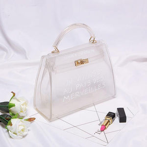 Planet Gates Big white Transparent PVC Women Messenger Bag Luxury Handbags Women Bags Designer Jelly Purse sac a main Bolsa Brand Leather Handbag
