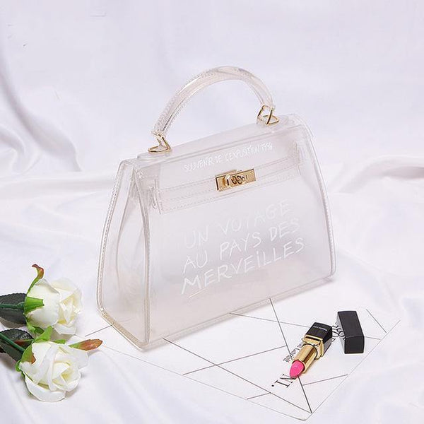 Planet Gates Big white Transparent PVC Women Messenger Bag Luxury Handbags Women Bags Designer Jelly Purse sac a main Bolsa Brand Leather Handbag