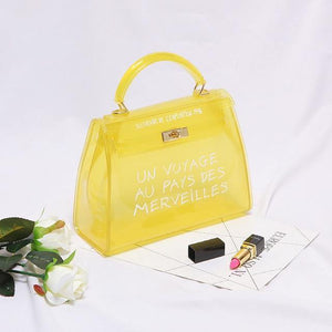 Planet Gates Big yellow PVC Shoulder Bags Women Candy Color Women Jelly Bags Purse Solid Color Handbags sac a main femme Crossbody Bag