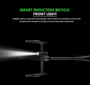 Planet Gates Bike Front Light Induction Bicycle Bright Light USB Charging Flashlight Cycling Waterproof Torch Bike Headlight