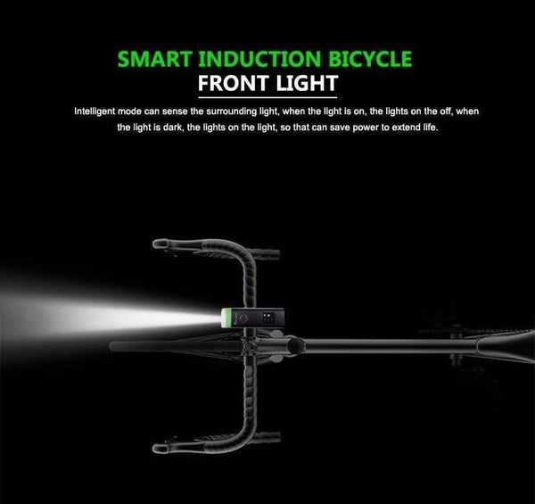 Planet Gates Bike Front Light Induction Bicycle Bright Light USB Charging Flashlight Cycling Waterproof Torch Bike Headlight