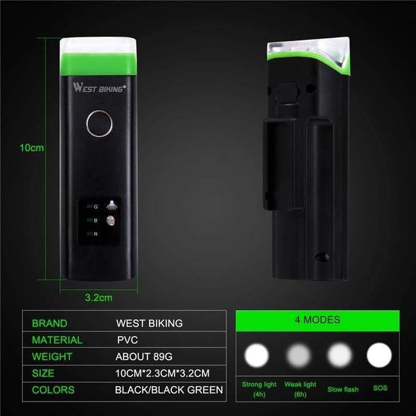 Planet Gates Bike Front Light Induction Bicycle Bright Light USB Charging Flashlight Cycling Waterproof Torch Bike Headlight