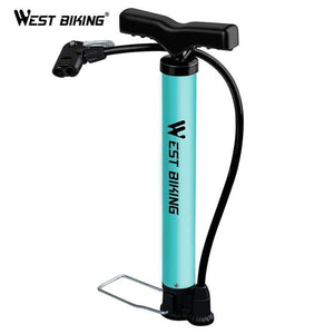 Planet Gates Bike Pump 120 PSI Steel Turquoise Cycling Pump Air Inflator Schrader & Presta Valve Road MTB Bike Tire Bicycle Pump