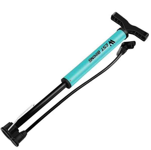 Planet Gates Bike Pump 120 PSI Steel Turquoise Cycling Pump Air Inflator Schrader & Presta Valve Road MTB Bike Tire Bicycle Pump