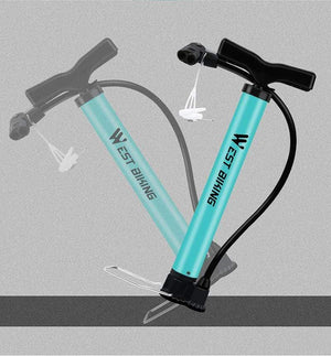 Planet Gates Bike Pump 120 PSI Steel Turquoise Cycling Pump Air Inflator Schrader & Presta Valve Road MTB Bike Tire Bicycle Pump