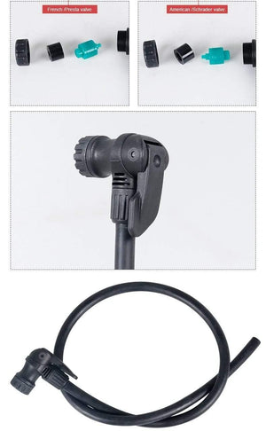Planet Gates Bike Pump Adaptor W/Hose Thumb Lock Fit Schrader Presta F/V A/V Cycle Inflation Accessory Optional Smart Valve Bleeder Alloy
