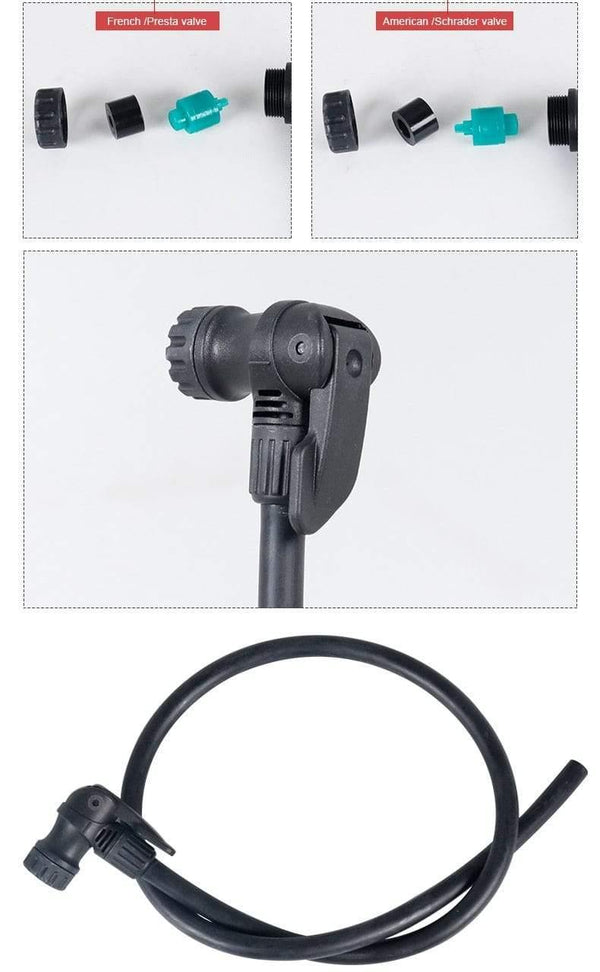 Planet Gates Bike Pump Adaptor W/Hose Thumb Lock Fit Schrader Presta F/V A/V Cycle Inflation Accessory Optional Smart Valve Bleeder Alloy