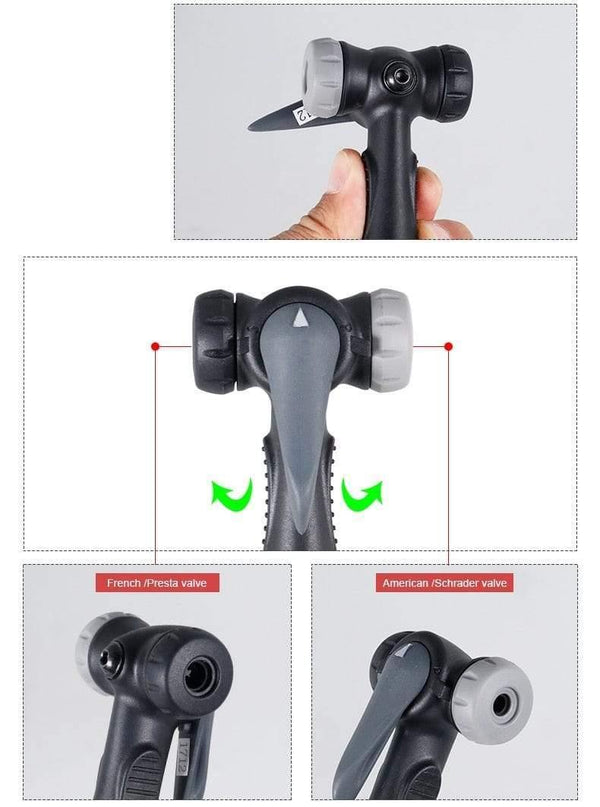 Planet Gates Bike Pump Adaptor W/Hose Thumb Lock Fit Schrader Presta F/V A/V Cycle Inflation Accessory Optional Smart Valve Bleeder Alloy