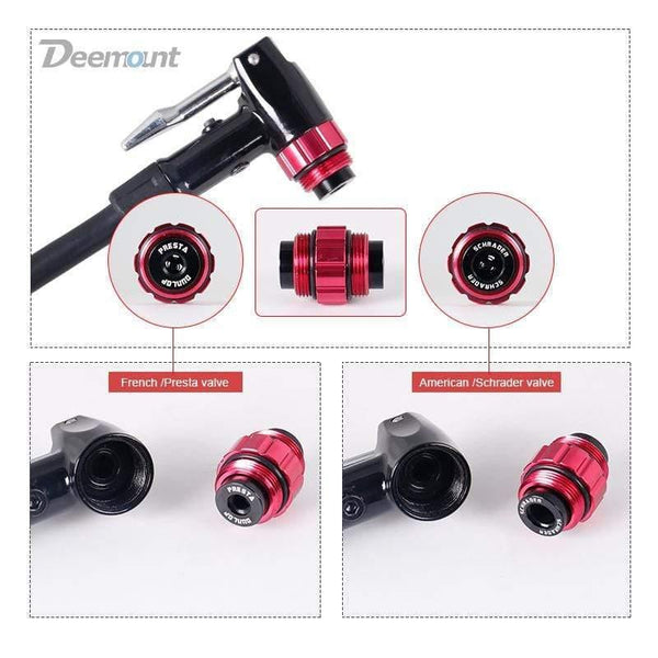 Planet Gates Bike Pump Adaptor W/Hose Thumb Lock Fit Schrader Presta F/V A/V Cycle Inflation Accessory Optional Smart Valve Bleeder Alloy