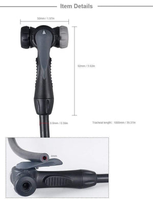 Planet Gates Bike Pump Adaptor W/Hose Thumb Lock Fit Schrader Presta F/V A/V Cycle Inflation Accessory Optional Smart Valve Bleeder Alloy