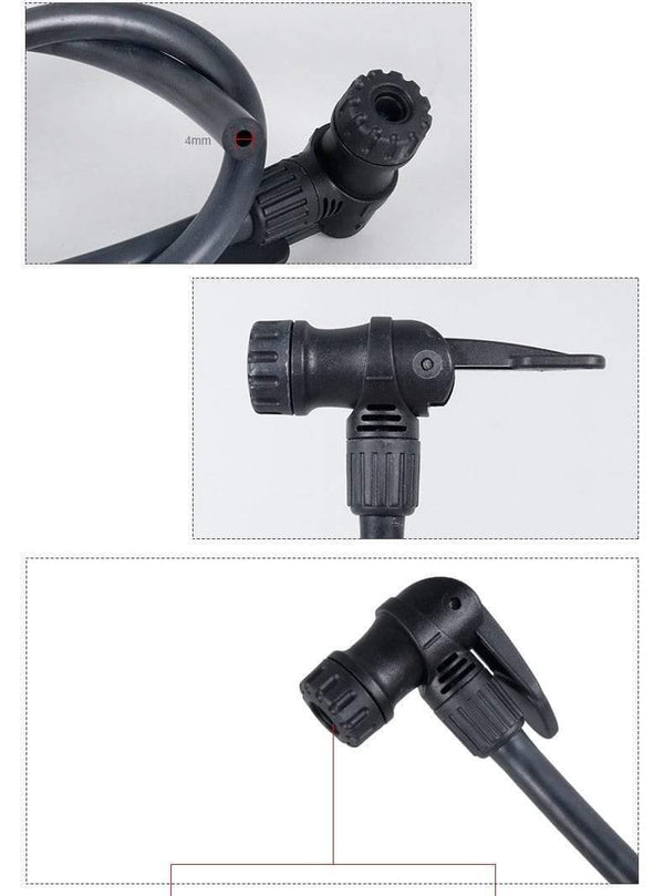Planet Gates Bike Pump Adaptor W/Hose Thumb Lock Fit Schrader Presta F/V A/V Cycle Inflation Accessory Optional Smart Valve Bleeder Alloy