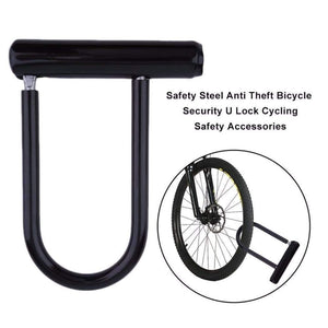Planet Gates Bike U Lock Bicycle Cycling Steel Anti Theft Bicycle Security Lock Cycling Safety Accessory with Mounting Bracket Key