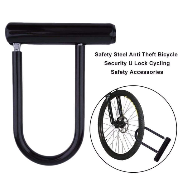 Planet Gates Bike U Lock Bicycle Cycling Steel Anti Theft Bicycle Security Lock Cycling Safety Accessory with Mounting Bracket Key