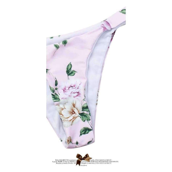 Planet Gates Bikini 2018 bandeau style digital print buckle two piece  flower sexy strapless chest tie kont front swimwear women