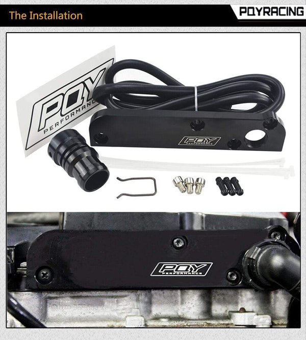 Planet Gates Billet PCV Delete Plate Kit Revamp Adapter for Volkswagen(VW)/Audi/SEAT/Skoda EA113 Engines with PQY logo PQY-TSB01