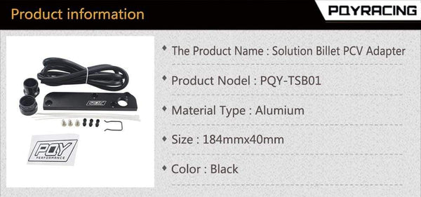 Planet Gates Billet PCV Delete Plate Kit Revamp Adapter for Volkswagen(VW)/Audi/SEAT/Skoda EA113 Engines with PQY logo PQY-TSB01
